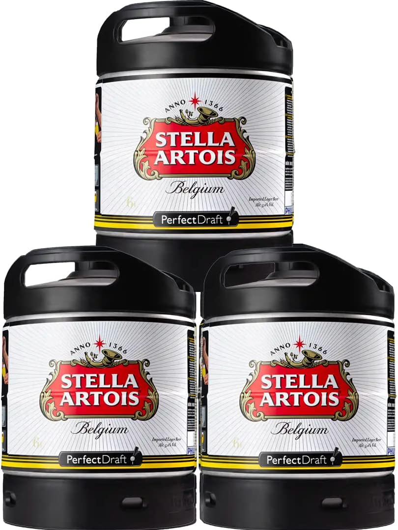 Tres barriles de 6L perfectdraft de cerveza Stella Artois pilsen